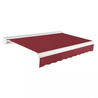 18 Ft. Key West Right Motorized Retractable Awning 216 In. W X 9.38 In. H X 120 In. D Acrylic Fabric in Burgundy