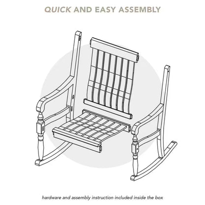 Bonn Oversized Black Wood Outdoor Rocking Chair