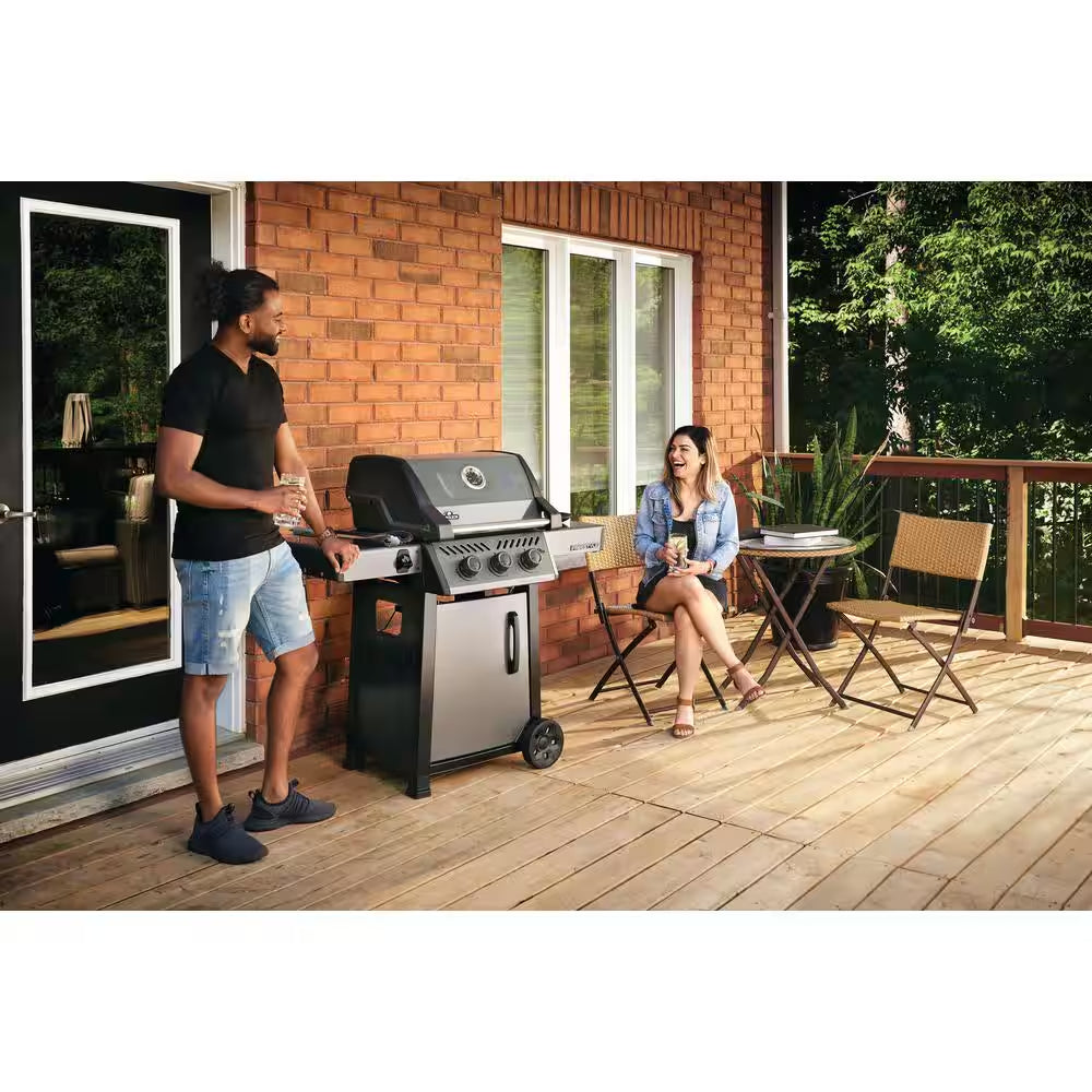 Freestyle 365 3-Burner Propane Gas Grill in Graphite Grey with Cast Iron Cooking Grids