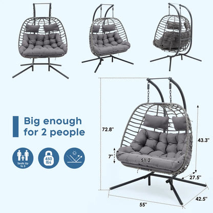 Burhans 2 Person Swing Chair with Stand