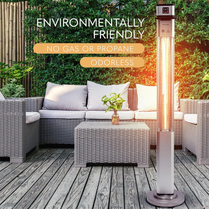 Infrared Patio Heater, Electric Patio Heater for Indoor/Outdoor Use, 1500 W (Silver)