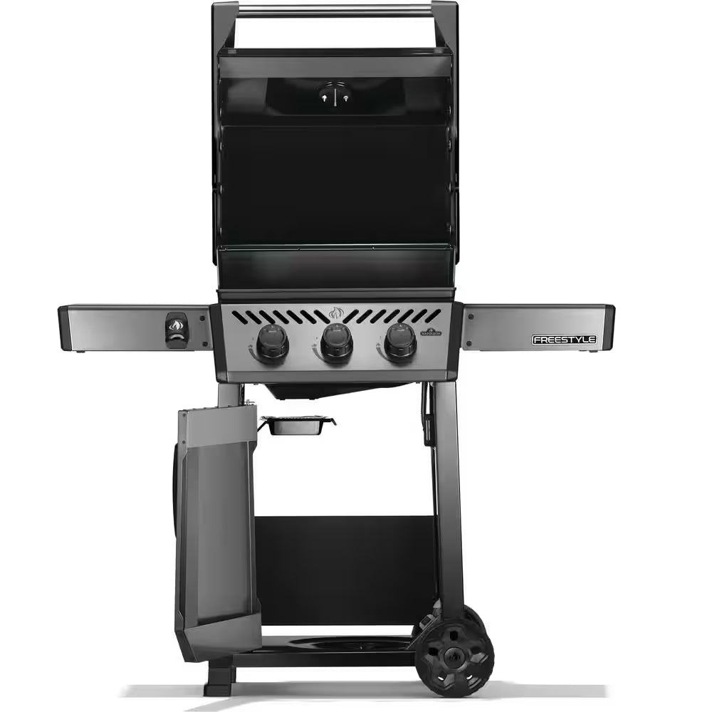 Freestyle 365 3-Burner Propane Gas Grill in Graphite Grey with Cast Iron Cooking Grids