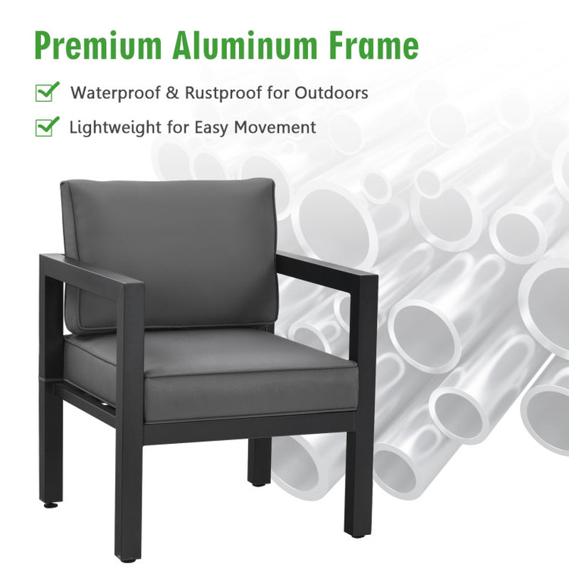 4 Pieces Outdoor Furniture Set for Backyard and Poolside