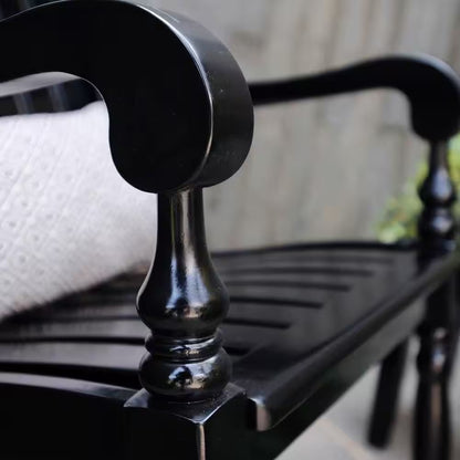 Bonn Oversized Black Wood Outdoor Rocking Chair