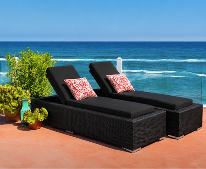 Black 20-Piece Wicker Patio Combo Conversation Set with Sunbrella Coal Cushions