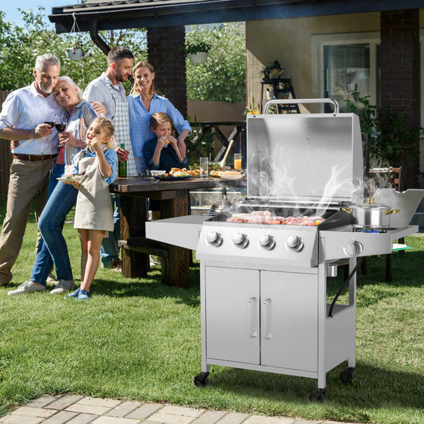5-Burner Propane Gas Grill with Burner and 2 Prep Stations