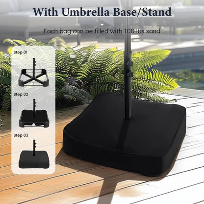 15 Ft Large Patio Umbrella with Base (Included) Double-Sided Rectangular Outdoor Deck Umbrella for outside - Burgundy