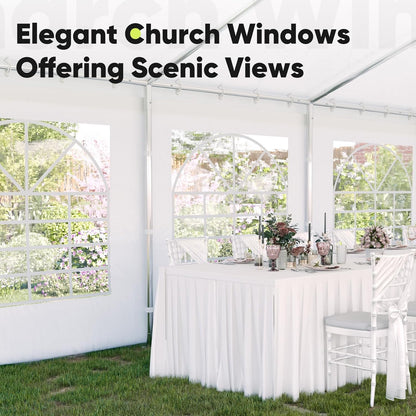 20X20Ft Heavy Duty Party Tent with Church Windows, Outdoor Event Shelter Tent for Parties, Wedding, Carport, Canopy, BBQ