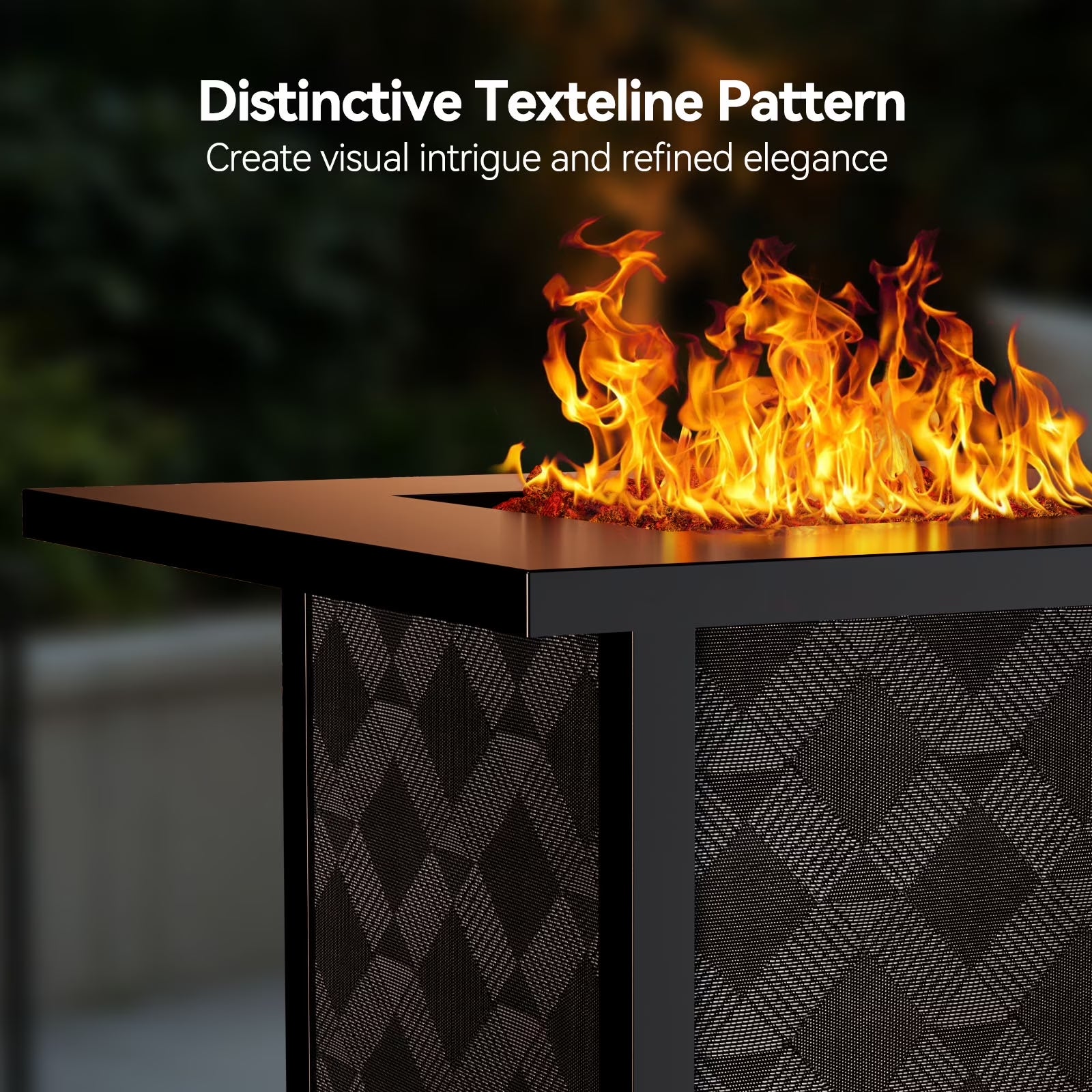 32" Propane Fire Pit, 50,000 BTU Square Gas Fire Pit Table for Patio Garden Party with Lava Rocks, Removable Lid, Csa-Certified
