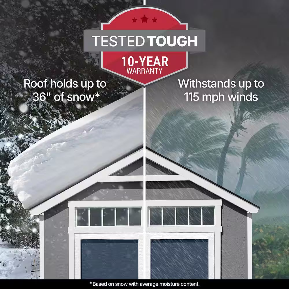 DIY Majestic 8 Ft. X 12 Ft. Pre-Cut Wood Shed without Floor - Outdoor Storage Kit with Wrap around Loft (96 Sq. Ft.)