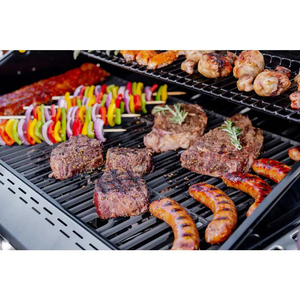 5-Burner Propane Gas Grill in Stainless Steel with Side Burner and Foldable Side Shelf
