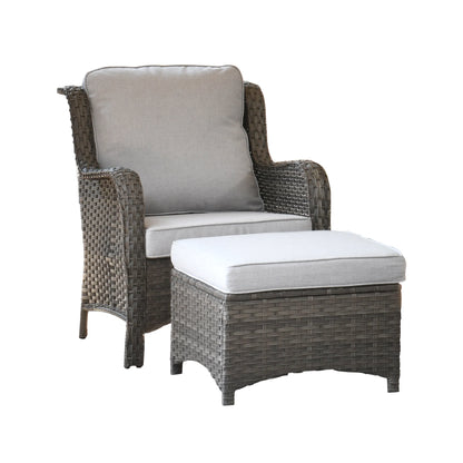 New Kenard 6 -Piece Rattan Patio Conversation Set with Gray Cushions Included