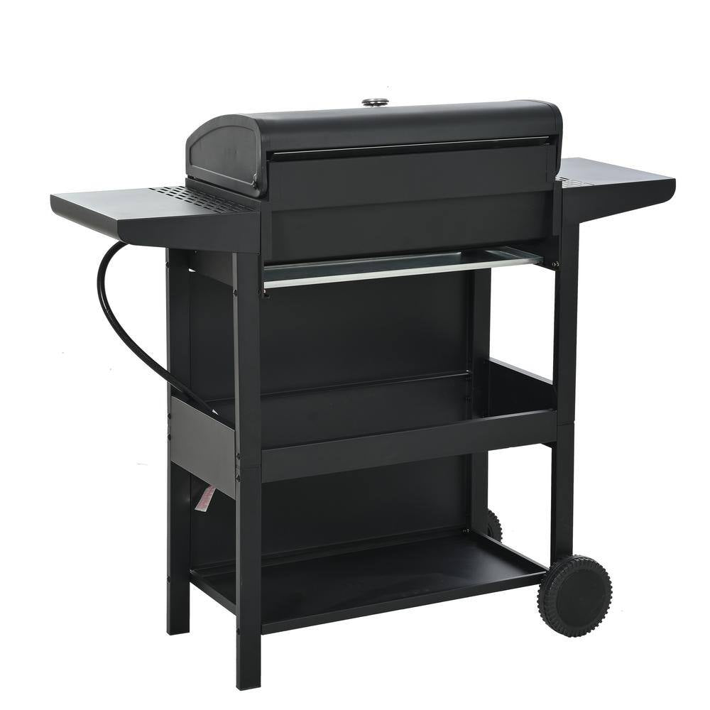 Propane Grill 4 Burner Barbecue Grill Stainless Steel Gas Grill in Black