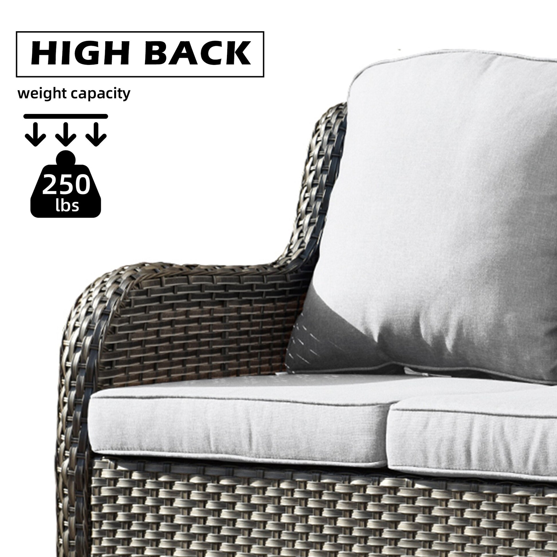 New Kenard 6 -Piece Rattan Patio Conversation Set with Gray Cushions Included