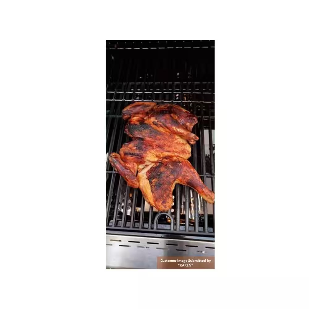 5-Burner Propane Gas Grill in Stainless Steel with Side Burner and Foldable Side Shelf