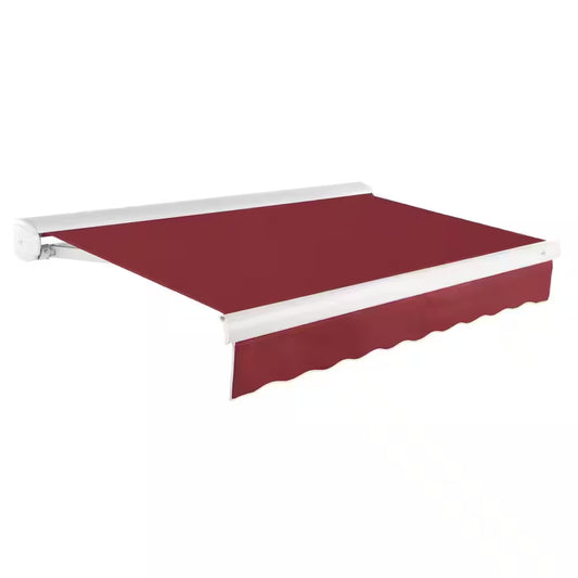 18 Ft. Key West Right Motorized Retractable Awning 216 In. W X 9.38 In. H X 120 In. D Acrylic Fabric in Burgundy