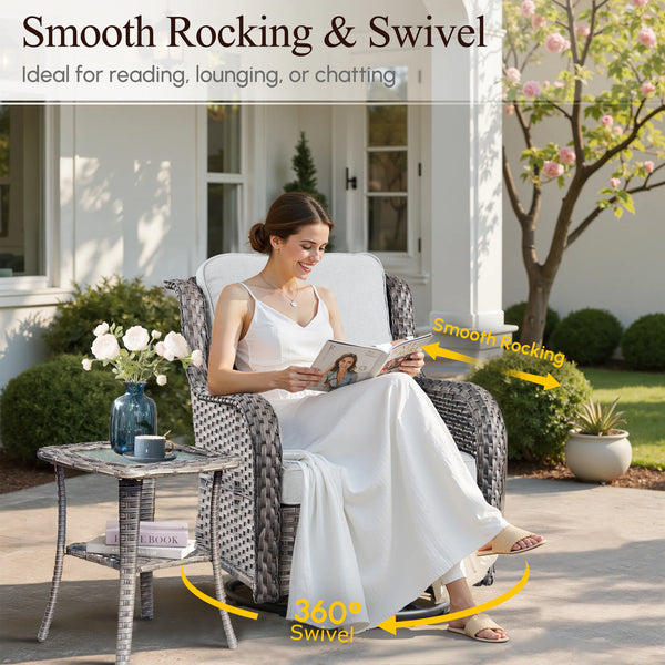 7 -Piece Wicker Patio Conversation Set with Cushions Included
