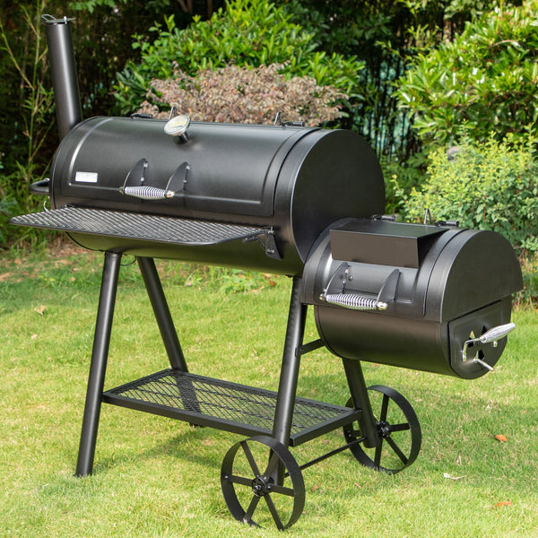Heavy Duty BBQ Charcoal Grill with Offset Smoker Overlarge 941 Sq.In. Cooking Area