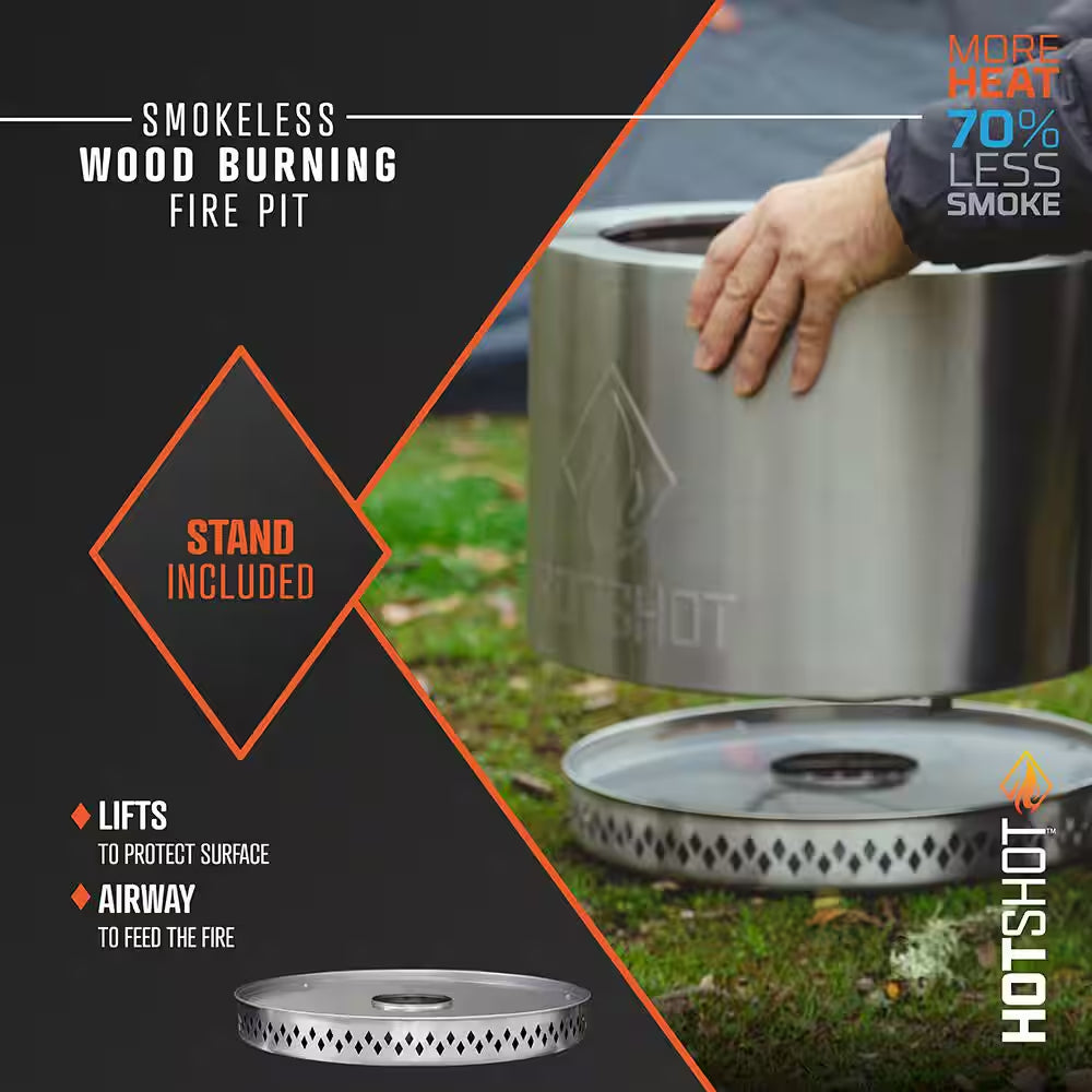 Traveler Portable Low Smoke 15 In. round Wood-Burning Fire Pit in Matterhorn Gray with Carry Bag