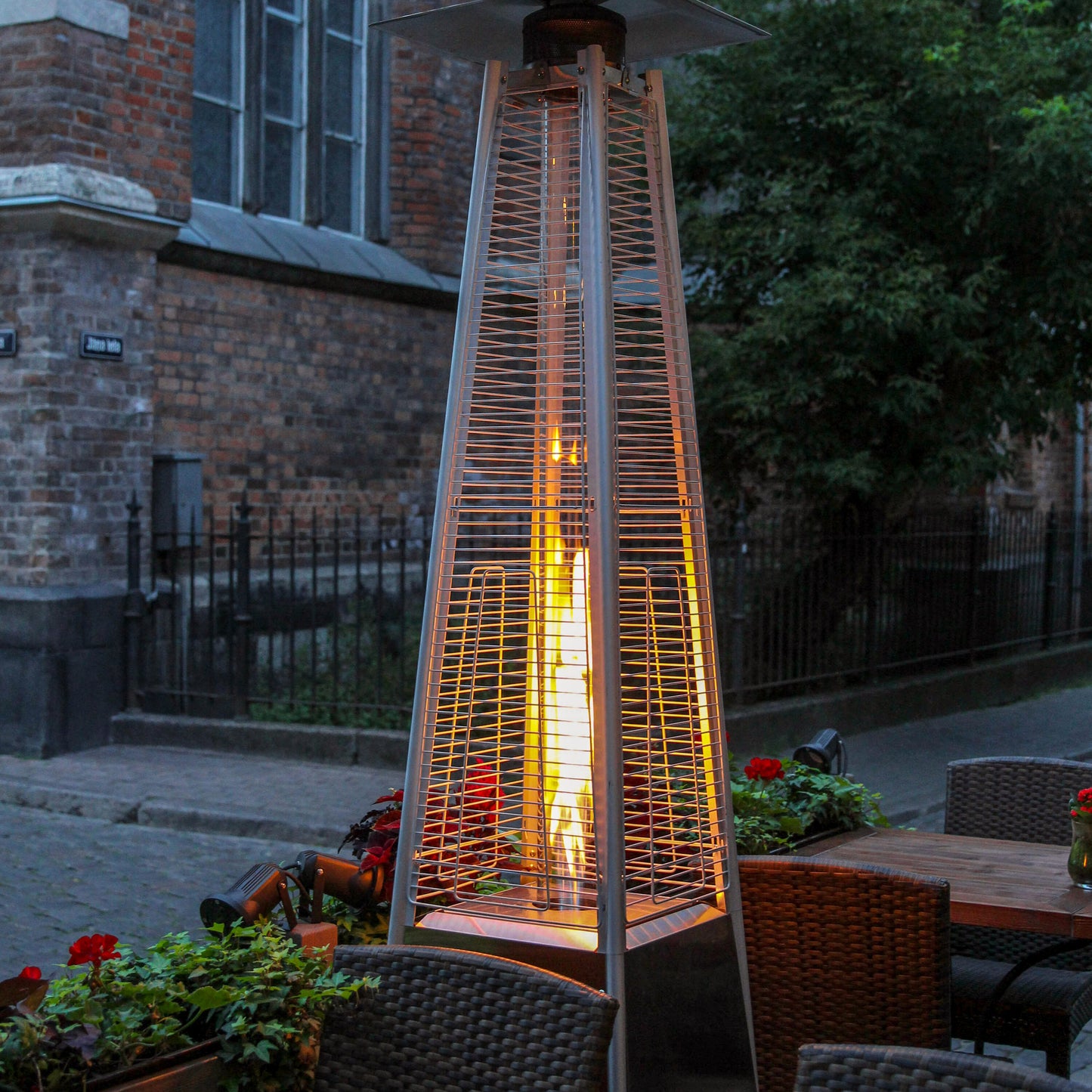48000 -BTU Black Steel Floorstanding Liquid Propane Patio Heater