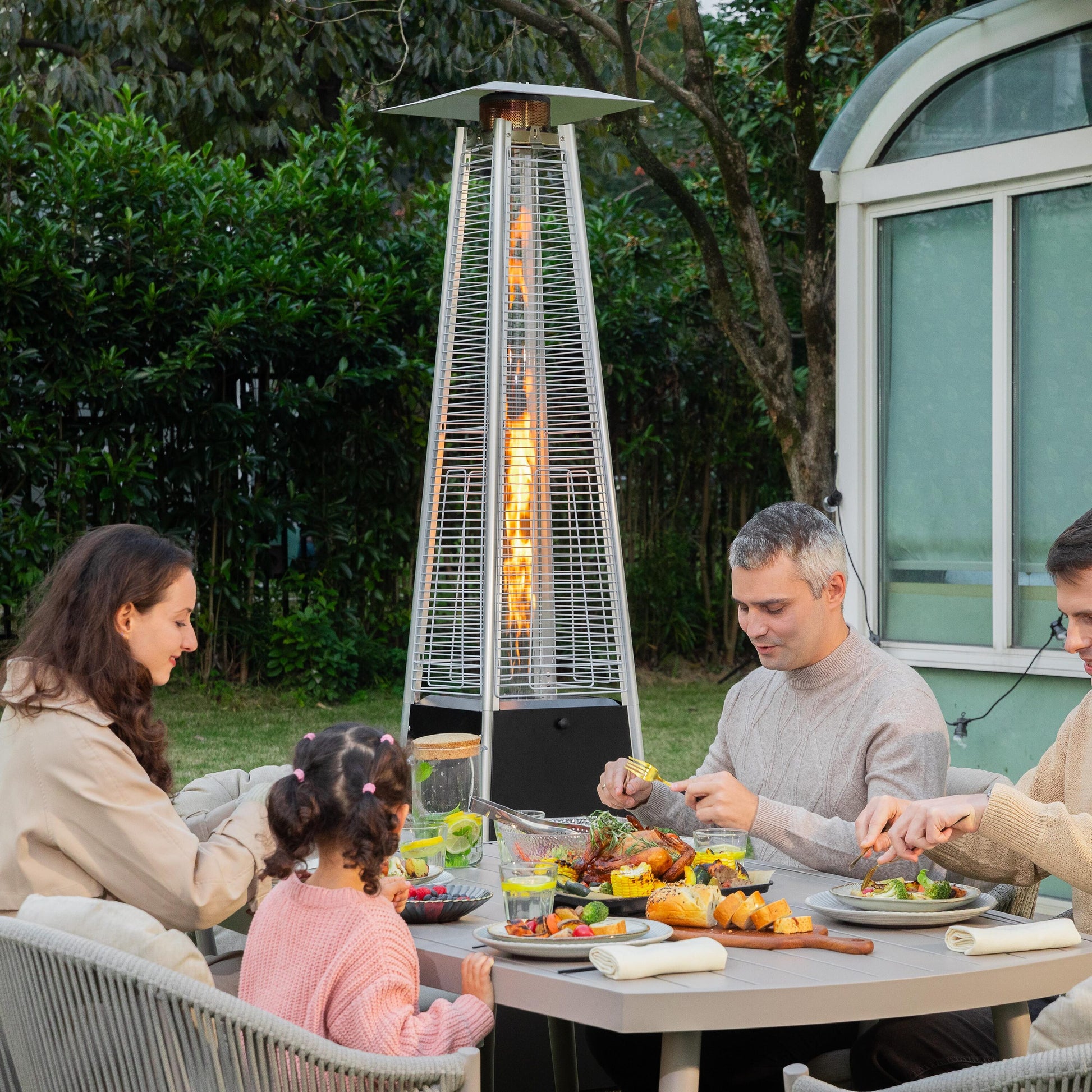 48000 -BTU Black Steel Floorstanding Liquid Propane Patio Heater