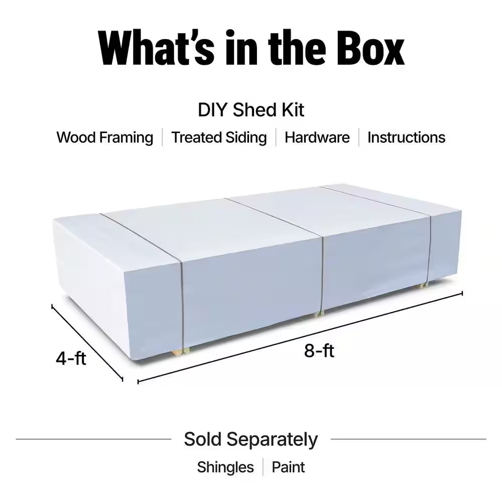 DIY Majestic 8 Ft. X 12 Ft. Pre-Cut Wood Shed without Floor - Outdoor Storage Kit with Wrap around Loft (96 Sq. Ft.)