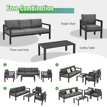 4 Pieces Outdoor Furniture Set for Backyard and Poolside