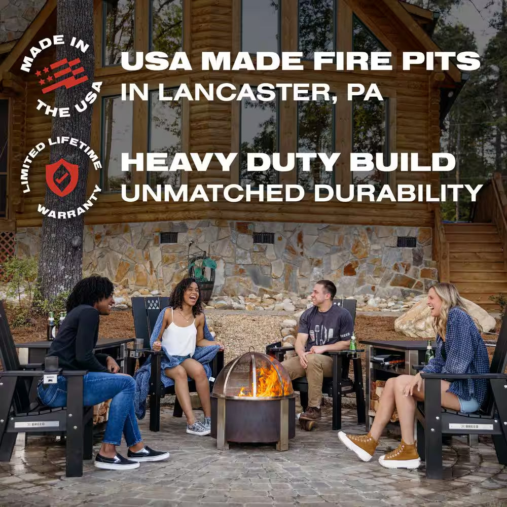 X-Series 24-Smokeless Fire Pit - Heavy-Gauge Steel Material - Compatible with Cooking and Grilling - Corten Steel