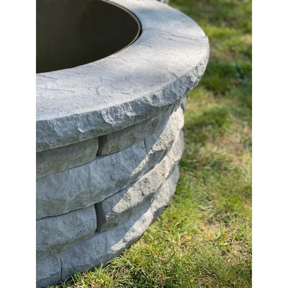 Ledgestone 47 In. X 18 In. round Concrete Wood Fuel Fire Pit Ring Kit Gray