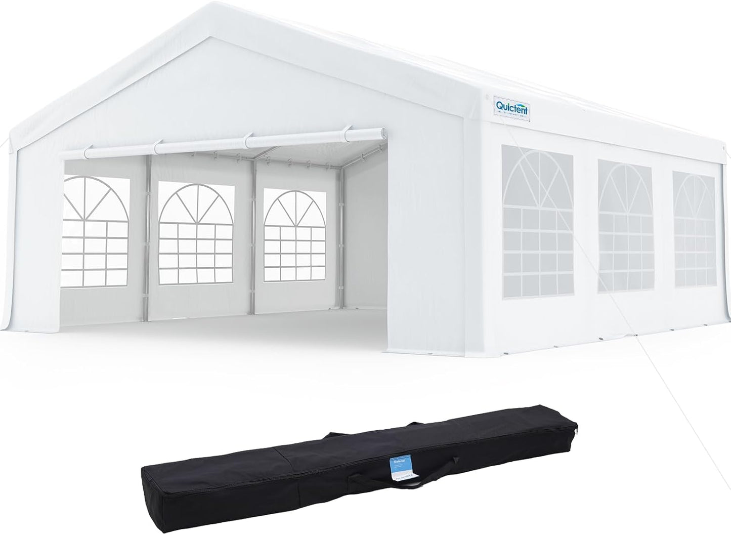 20X20Ft Heavy Duty Party Tent with Church Windows, Outdoor Event Shelter Tent for Parties, Wedding, Carport, Canopy, BBQ