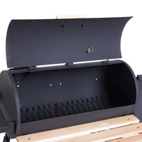 BBQ Grill Outsunny 48" Steel Portable Backyard Charcoal BBQ Grill and Offset Smoker Combo with Wheels,Portable Grill