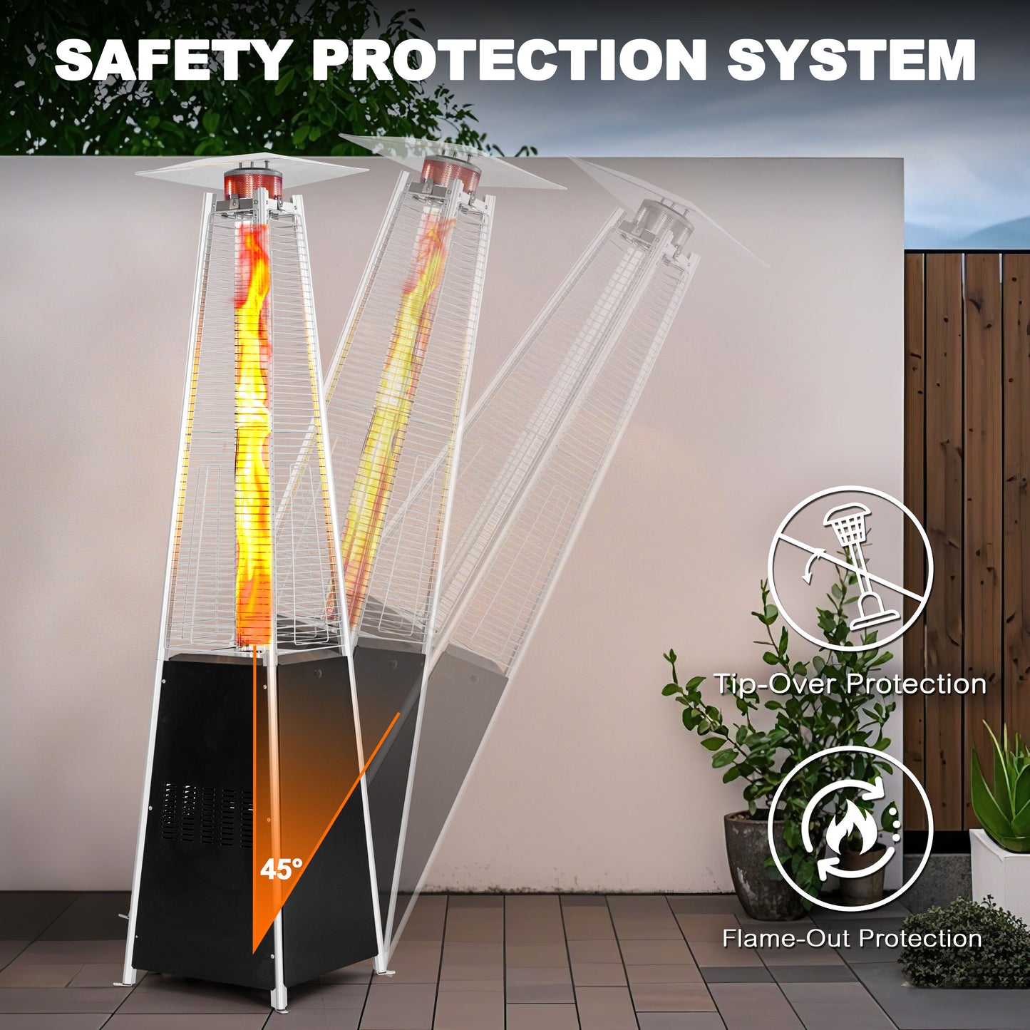 48000 -BTU Black Steel Floorstanding Liquid Propane Patio Heater