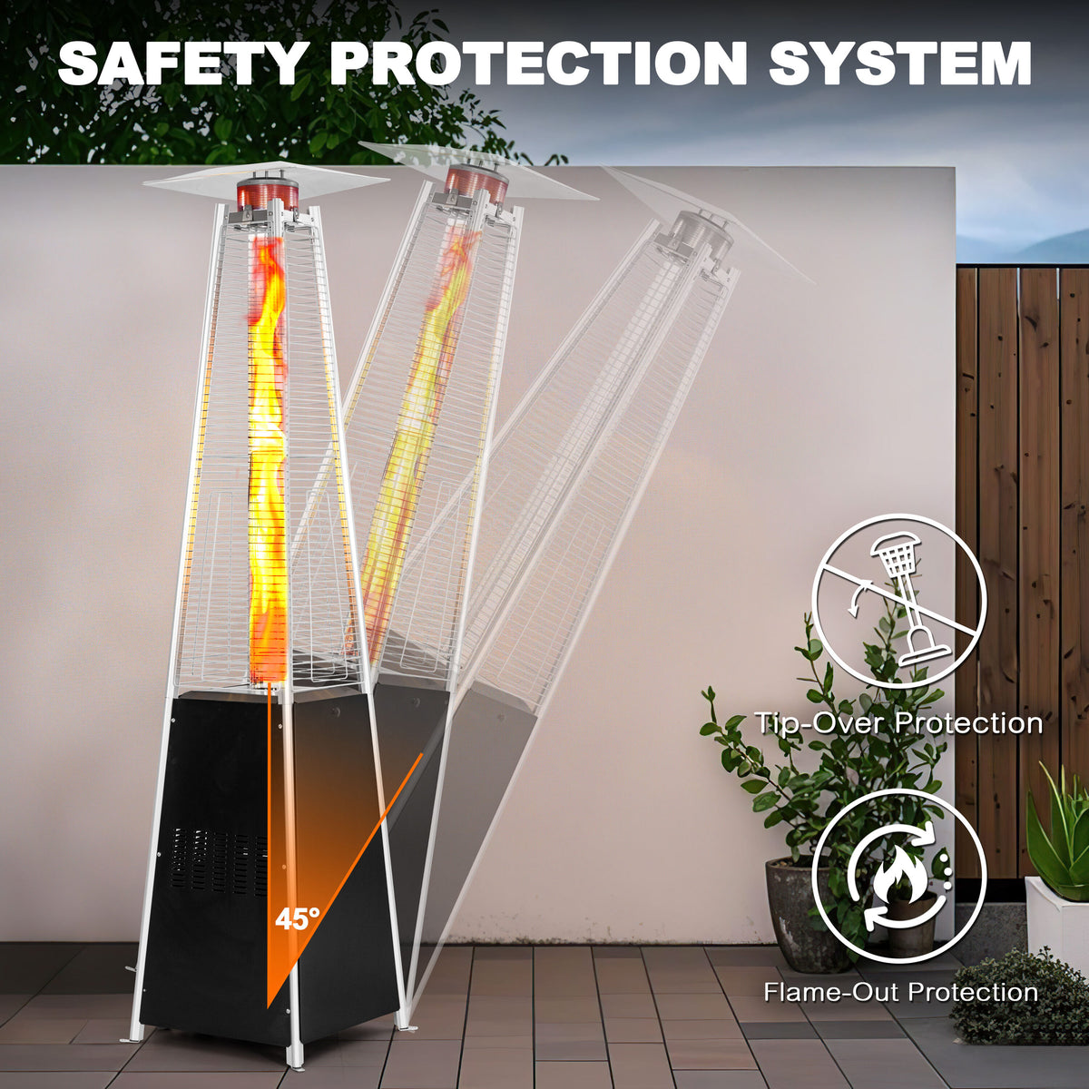 48000 -BTU Black Steel Floorstanding Liquid Propane Patio Heater