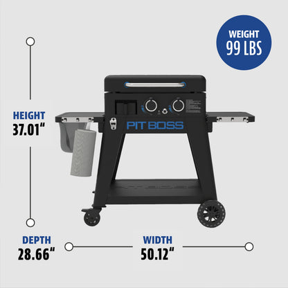 Ultimate 23" 2 -Burner Liquid Propane Flat Top Grill