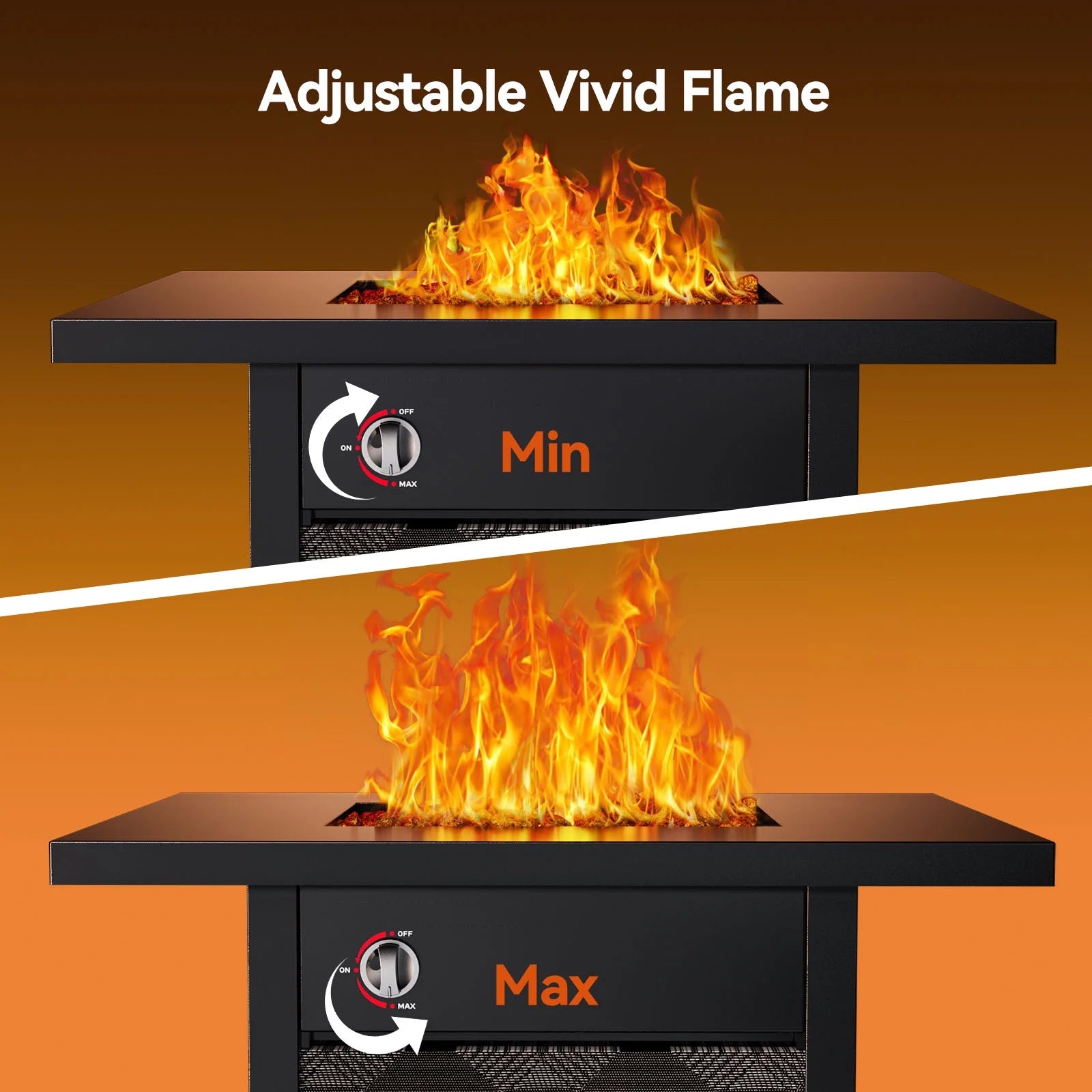 32" Propane Fire Pit, 50,000 BTU Square Gas Fire Pit Table for Patio Garden Party with Lava Rocks, Removable Lid, Csa-Certified