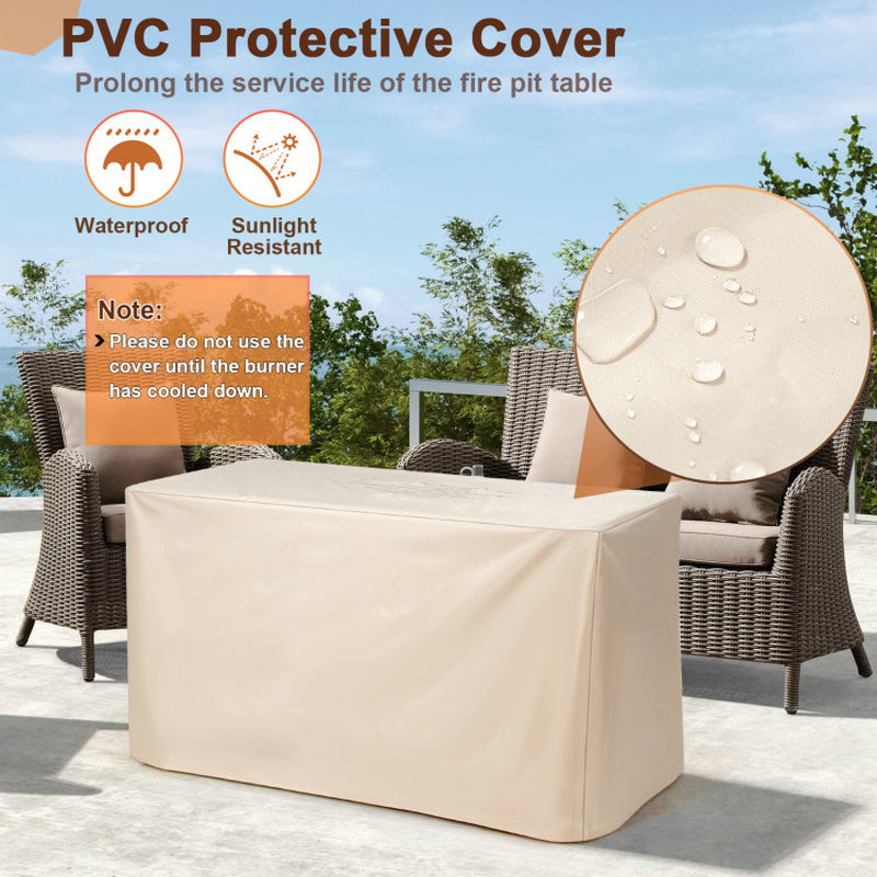 42 Inch 60000 BTU Propane Fire Pit Table with Ceramic Tabletop