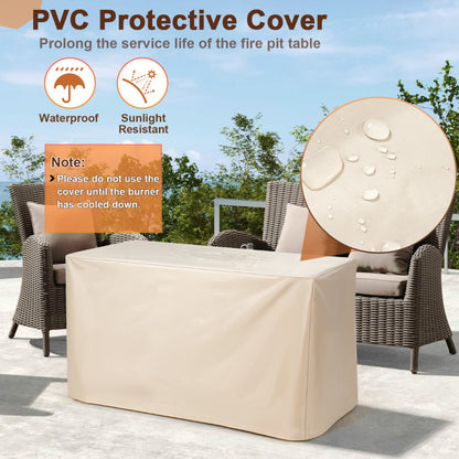 42 Inch 60000 BTU Propane Fire Pit Table with Ceramic Tabletop