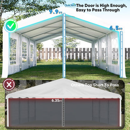 20X20Ft Heavy Duty Party Tent with Church Windows, Outdoor Event Shelter Tent for Parties, Wedding, Carport, Canopy, BBQ