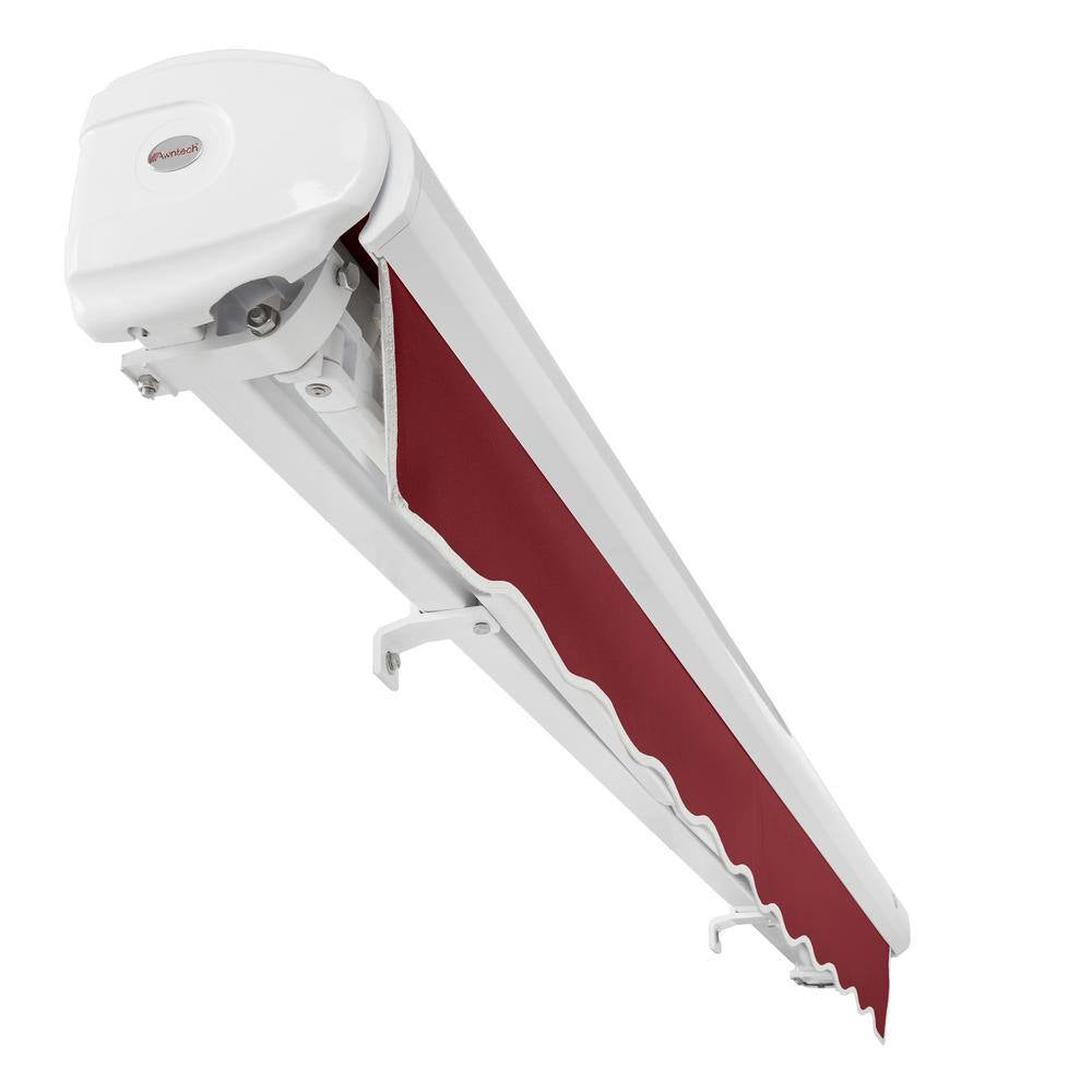 18 Ft. Key West Right Motorized Retractable Awning 216 In. W X 9.38 In. H X 120 In. D Acrylic Fabric in Burgundy