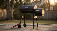 BBQ Grill Outsunny 48" Steel Portable Backyard Charcoal BBQ Grill and Offset Smoker Combo with Wheels,Portable Grill — Lifestyle