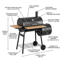 BBQ Grill Outsunny 48" Steel Portable Backyard Charcoal BBQ Grill and Offset Smoker Combo with Wheels,Portable Grill — How It Works