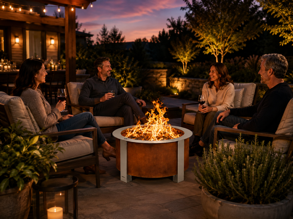 X-Series 24-Smokeless Fire Pit - Heavy-Gauge Steel Material - Compatible with Cooking and Grilling - Corten Steel