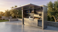 Customized Multi Functional Outdoor Kitchen BBQ Pod with Shelter Moisture Resistant Stainless Steel Outdoor Kitchen Patio Shed — Lifestyle