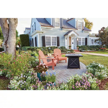 Crossridge 30.00 In. W 50000 BTU Coating Steel Propane Outdoor Fire Pit Table with Lava Rocks and Screen