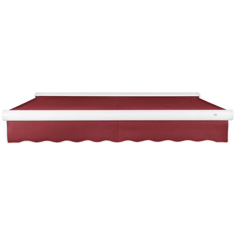 18 Ft. Key West Right Motorized Retractable Awning 216 In. W X 9.38 In. H X 120 In. D Acrylic Fabric in Burgundy