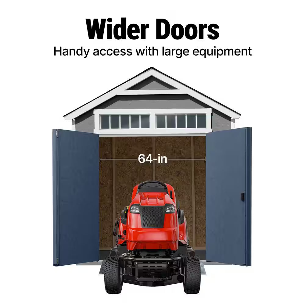 DIY Majestic 8 Ft. X 12 Ft. Pre-Cut Wood Shed without Floor - Outdoor Storage Kit with Wrap around Loft (96 Sq. Ft.)