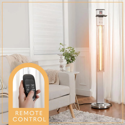 Infrared Patio Heater, Electric Patio Heater for Indoor/Outdoor Use, 1500 W (Silver)