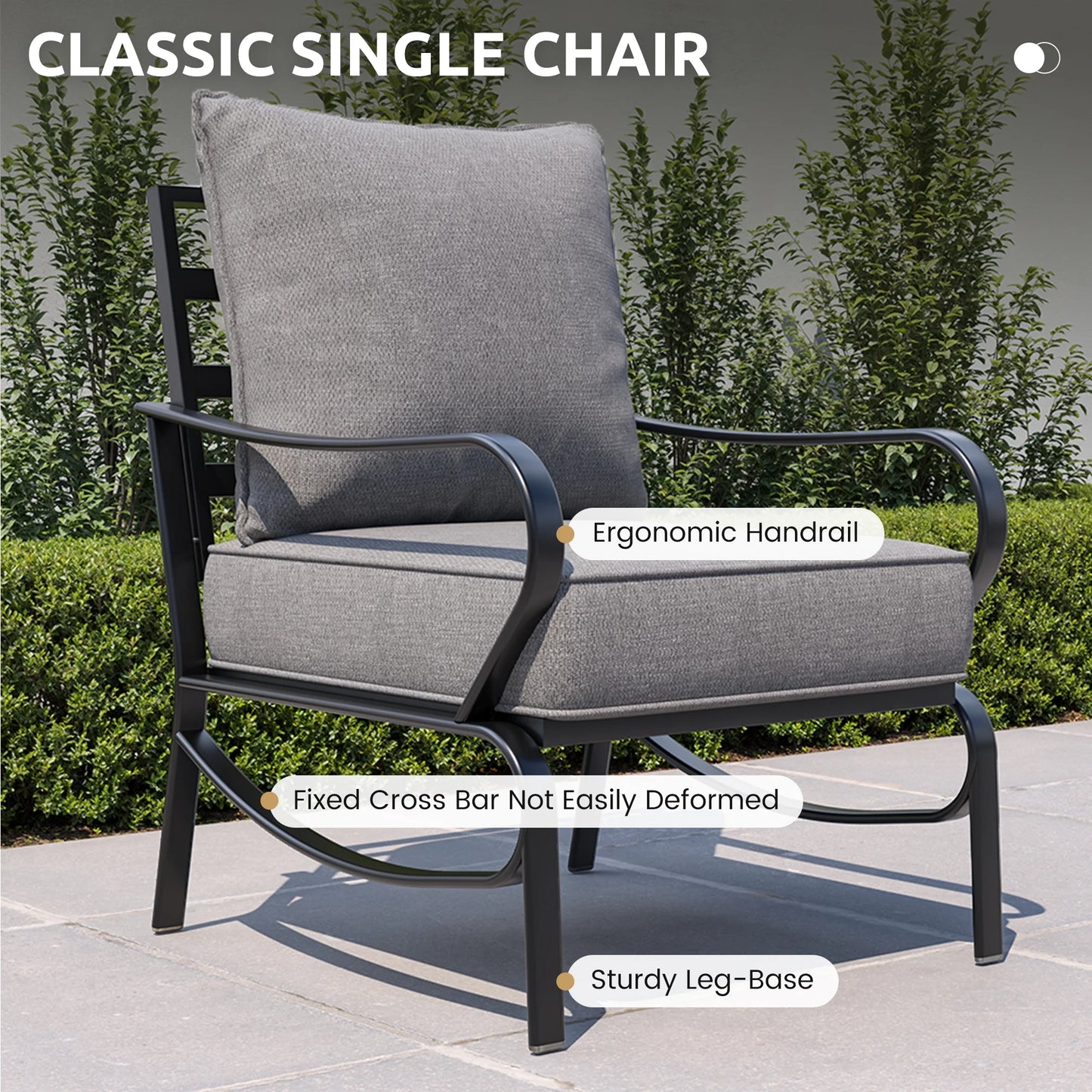 Aluminum Patio Furniture,Outdoor Metal Sectional Sofa with Table and Waterproof Covers,White Modern Patio Furniture Set for Garden Backyard