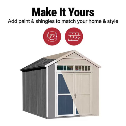DIY Majestic 8 Ft. X 12 Ft. Pre-Cut Wood Shed without Floor - Outdoor Storage Kit with Wrap around Loft (96 Sq. Ft.)