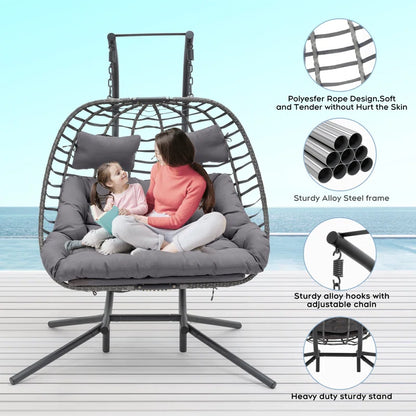 Burhans 2 Person Swing Chair with Stand